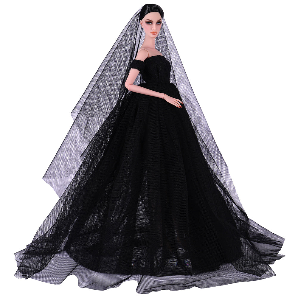 Cheap Doll Dresses Evening Gown Clothes Lace Wedding Dress +Veil For 11.5  Doll 1:6 Doll Accessories
