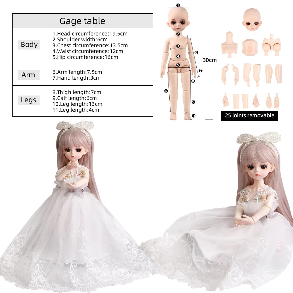 UCanaan BJD Doll, 1/6 SD Dolls 12 Inch 18 Ball Jointed Doll DIY Toys W ...