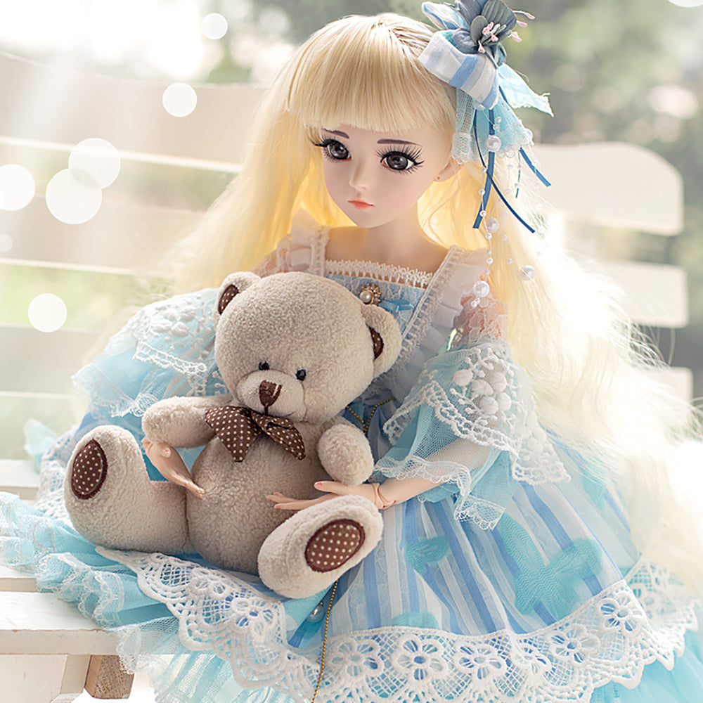 Tenue Complète BJD 1/3 – Robe, Perruque, Chaussures, Accessoires – Pour Poupée 55-60 Cm